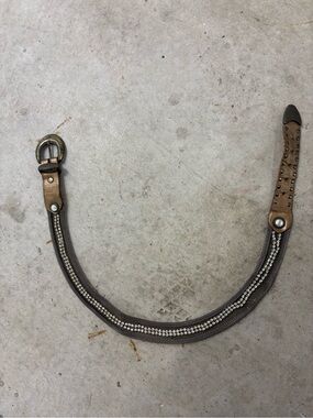 Vintage Sand Castle Rhinestone Leather & Metal Mesh Fashion Petite Belt